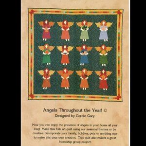 Angels Throughout the Year Wall Hanging Quilt Pattern Primitive Folk Art